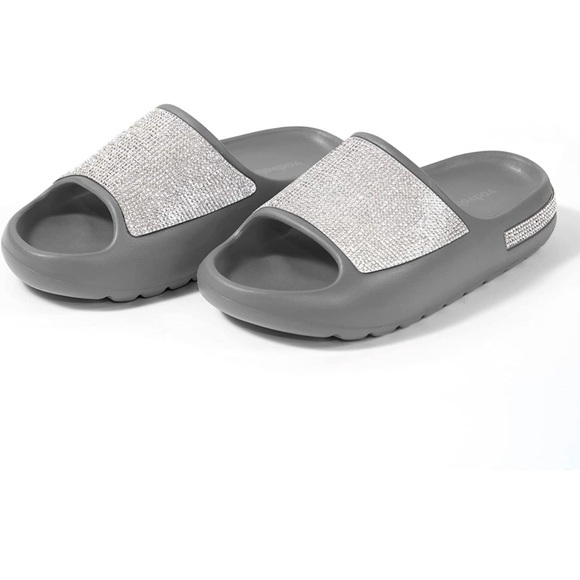 Shoes Vodvob Womens Glitter Slides Sandals Fashion Rhinestone Cloud